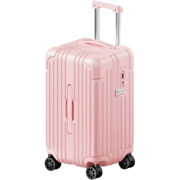 Carry on Luggage PC ABS Airline Approved Suitcase with Spinner Wheels TSA Lock Hardshell 20 inch Pink