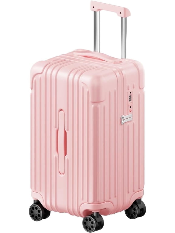 Carry on Luggage PC ABS Airline Approved Suitcase with Spinner Wheels TSA Lock Hardshell 20 inch Pink