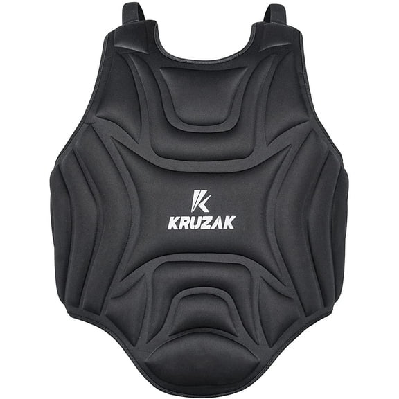 Kruzak Boxing Body Protector, MMA Training Equipment, Chest Shield for Upper Body and Ribs, Black (L/Xl)