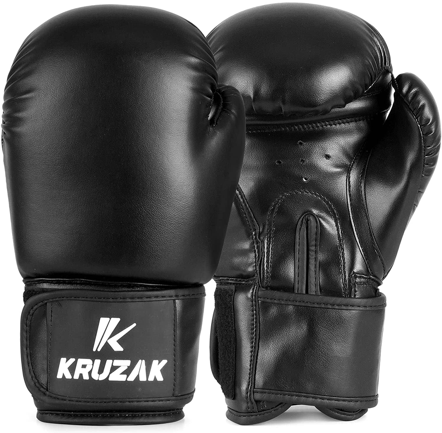 Kruzak Boxing Gloves for Kids 5-10 Years - Black - 4OZ