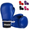 thumbnail image 1 of Kruzak Plain Boxing Gloves for Training, Sparring, Kickboxing, Muay Thai and Fighting (Blue, 10 oz), 1 of 8
