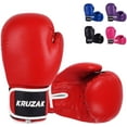 thumbnail image 1 of Kruzak Plain Boxing Gloves for Training, Sparring, Kickboxing, Muay Thai and Fighting (Red, 16 oz), 1 of 5