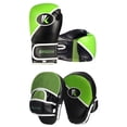 thumbnail image 1 of Kruzak Two-Tone Focus Mitts and Boxing Gloves Set for Kickboxing and Muay Thai MMA Training - Fitness Kit with Punching Pads for Martial Arts and Karate (Black/Green, 14 oz), 1 of 7