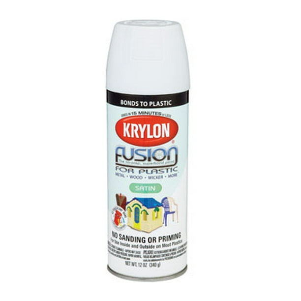 Krylon 12 oz Fusion for Plastic, Satin White