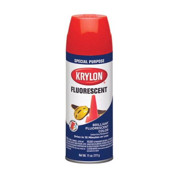 Krylon 3101 Fluorescent Spray Paint Red Orange Fluorescent 11 Ounce