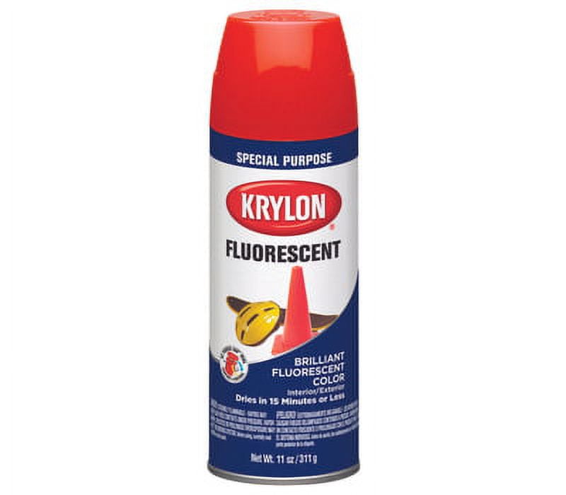Krylon 3101 Fluorescent Spray Paint Red Orange Fluorescent 11 Ounce