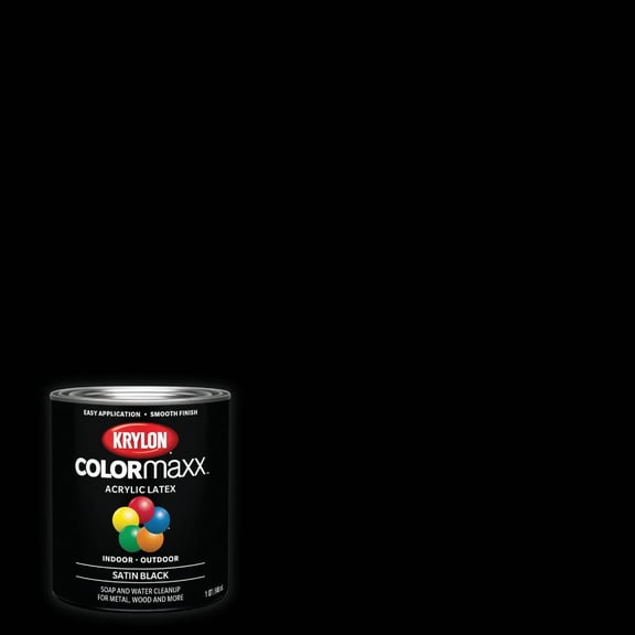 Krylon 4-Pack of 1 qt K05626007 Black COLORmaxx Paint & Primer, Satin