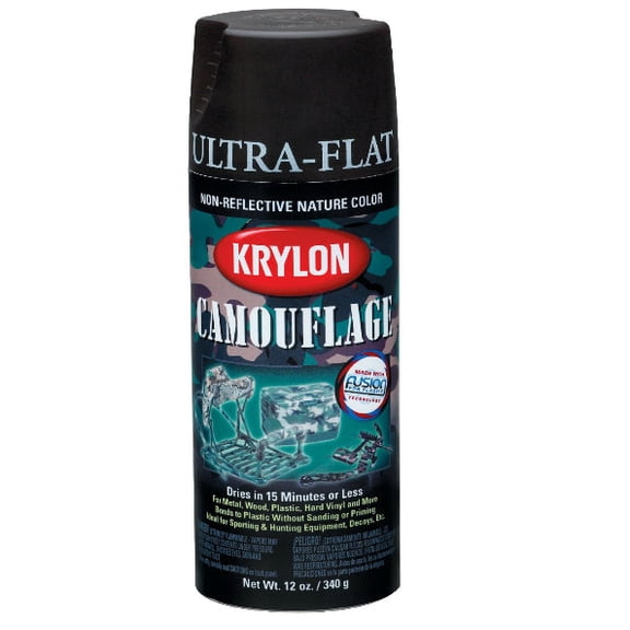 Krylon 4290 Camouflage Spray Paint, 12 Oz, Black, Each