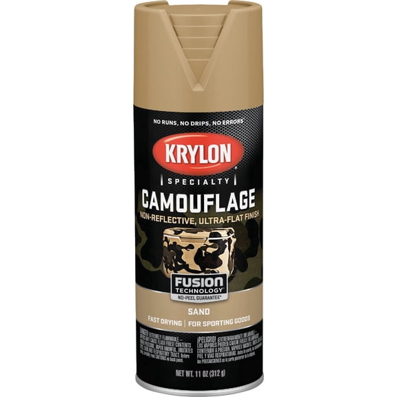 Krylon Camouflage Paint, Ultra Flat, Sand, 11 oz.