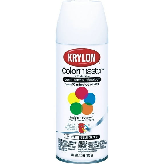 Krylon 5-Ball Interior-Exterior Paint Semi-Gloss White - Lot of 6