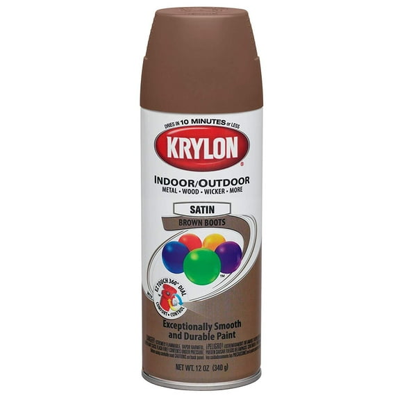 Krylon 53562-6 PK Brown Boots Decorator 'Satin Touch' Spray Paint - 12 oz. Aerosol, Case of 6