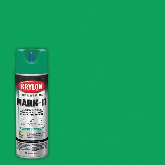 Krylon 7304 15-Ounce Solvent-Based Contractor Marking Spray Paint, APWA Green