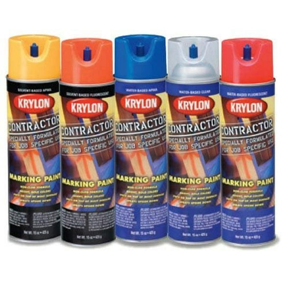 Krylon Fluorescent Red/Orange Water-Based Marking Spray Paint - Durable, High Gloss - 17 oz
