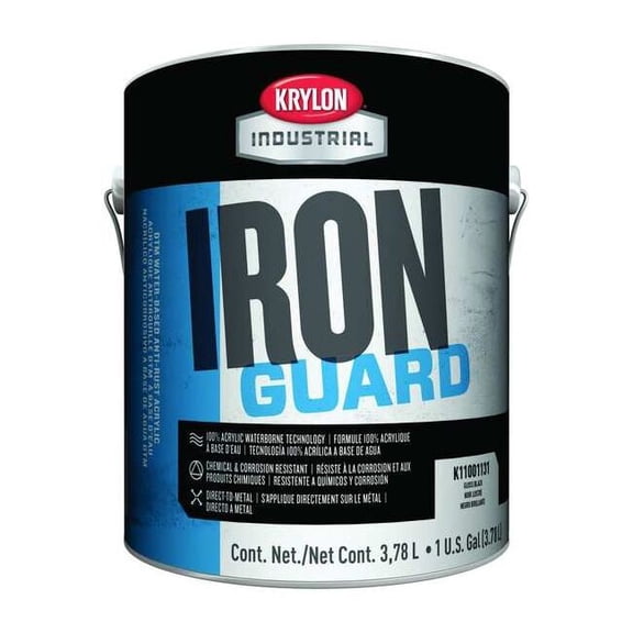 Krylon Interior/Exterior Paint, Eggshell, Water Base, Black, 1 gal K11001201