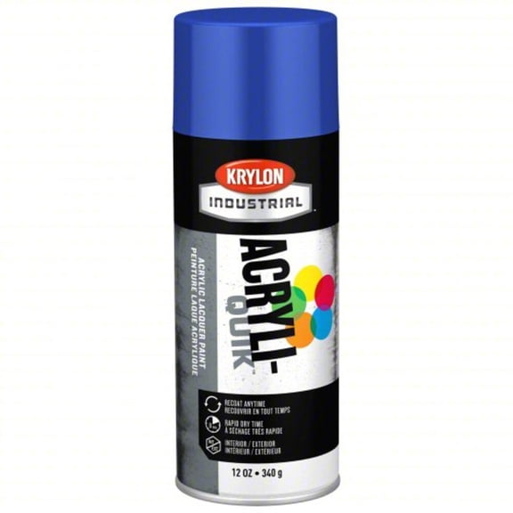 Krylon Acryli-Quik Acrylic Lacquer 12Oz Gloss Sheen Safety Blue Paint