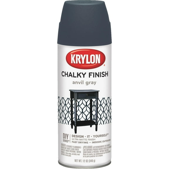 Krylon Anvil Grey Chalky Finish 12 oz Spray Paint
