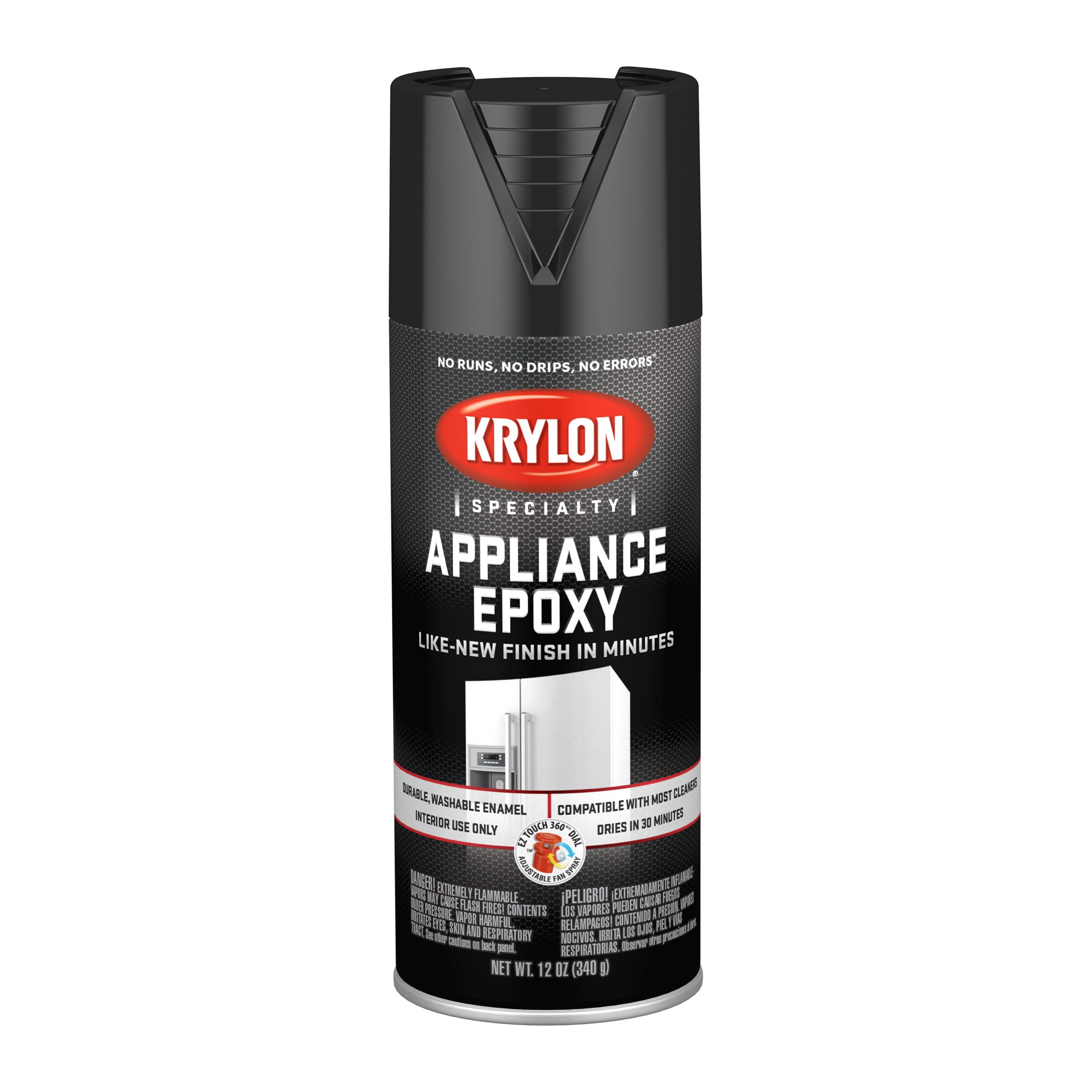 2 Ct) KRYLON K03206007 Appliance Epoxy Paint, Aerosol, 12 Oz., BLACK