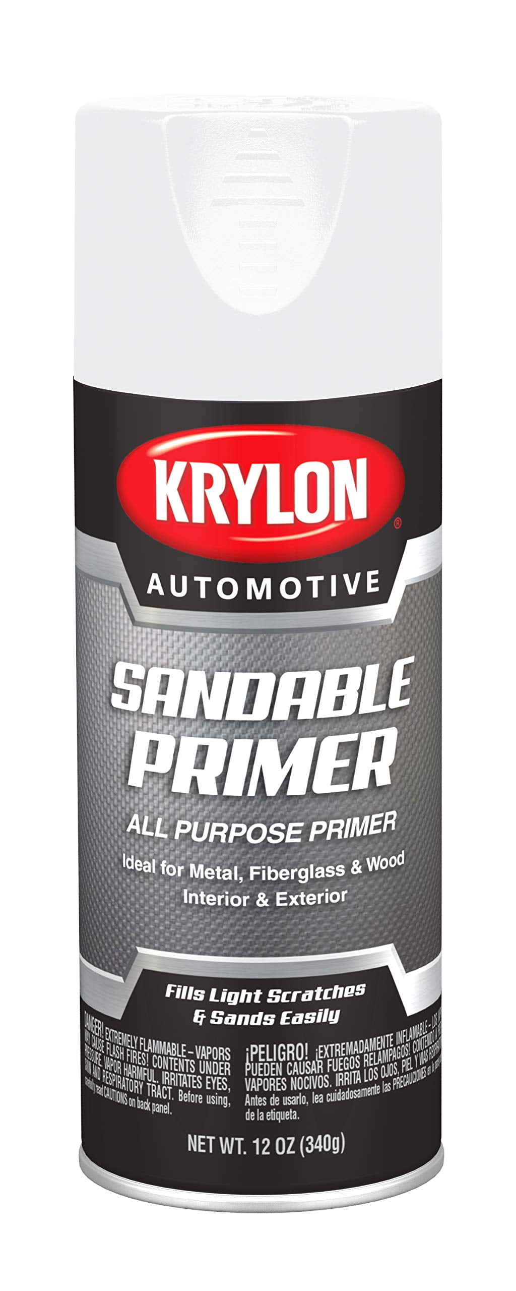 Krylon Automotive Sandable Primer, White, 12 oz., KA8646007, White Sandable Primer