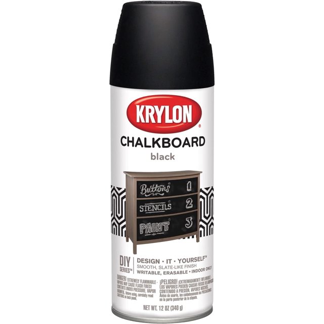 Krylon, Black I00807 Chalkboard Aerosol Spray Paint, 12Ounce, 12 Ounce