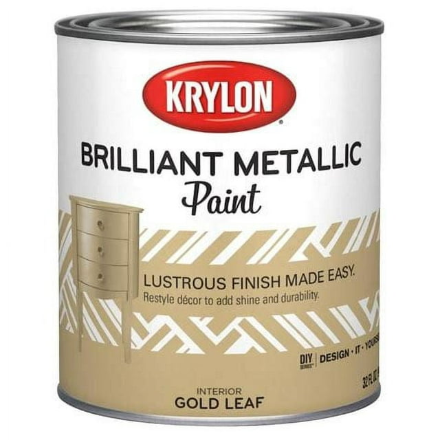 Krylon Brilliant Metallic Paint, Gold Leaf, 1 quart
