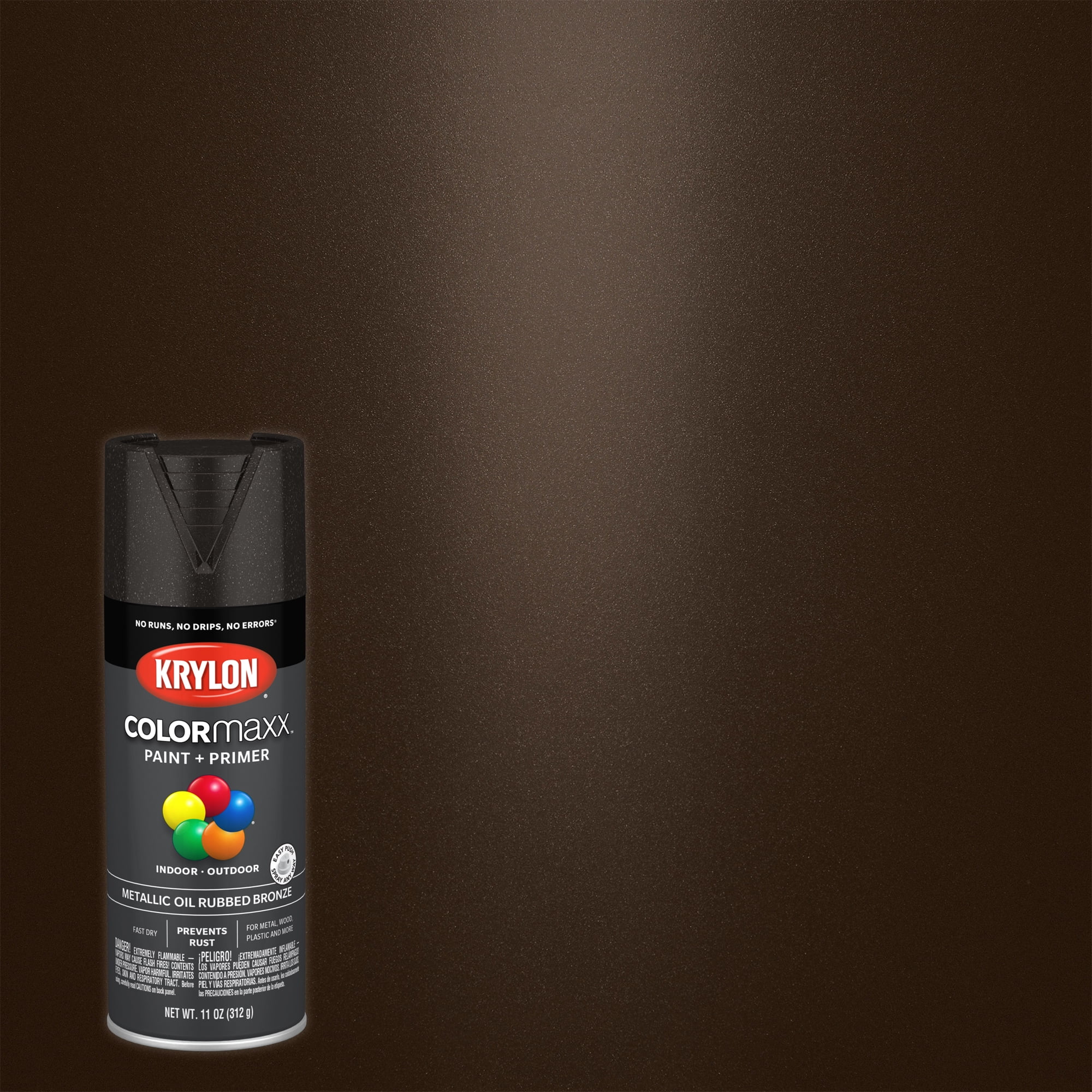 Krylon ColorMaxx Spray Paint + Primer, Metallic Oil-Rubbed Bronze, 11 Oz.  Can