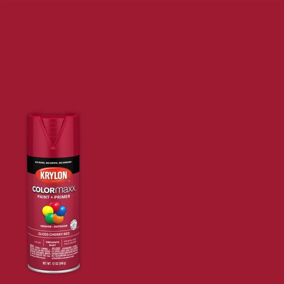 Krylon COLORmaxx Gloss Cherry Red Spray Paint and Primer, 12 oz