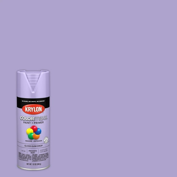 Krylon COLORmaxx Paint + Primer, Gloss, Gum Drop, 12 oz.