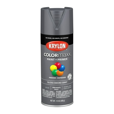 Krylon® COLORmaxx™ Paint + Primer, Gloss, Smoke Gray, 12 oz