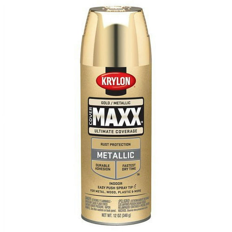 Krylon ColorMaster Spray Paint K15151002, Metallic Gold, 12 oz