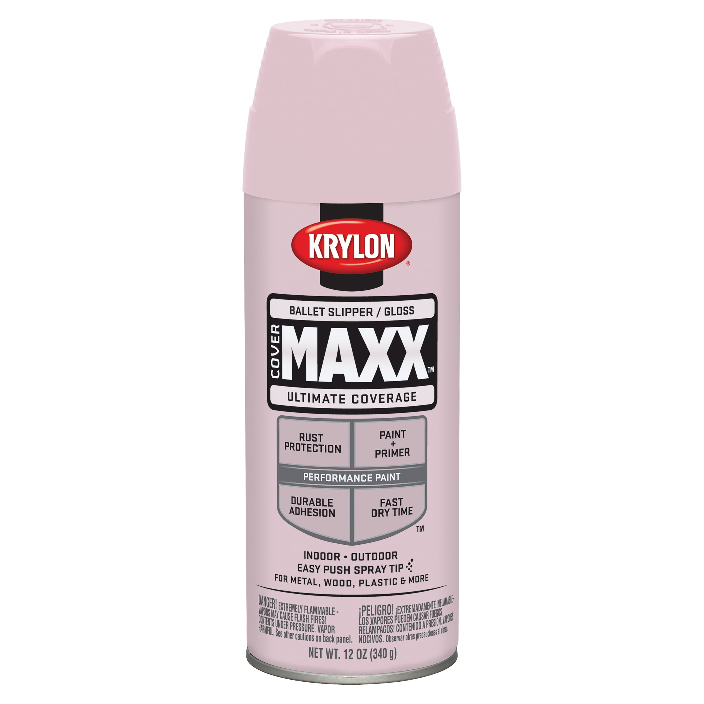 Krylon COVERMAXX Spray Paint, Gloss, Ballet Slipper, 12 oz.