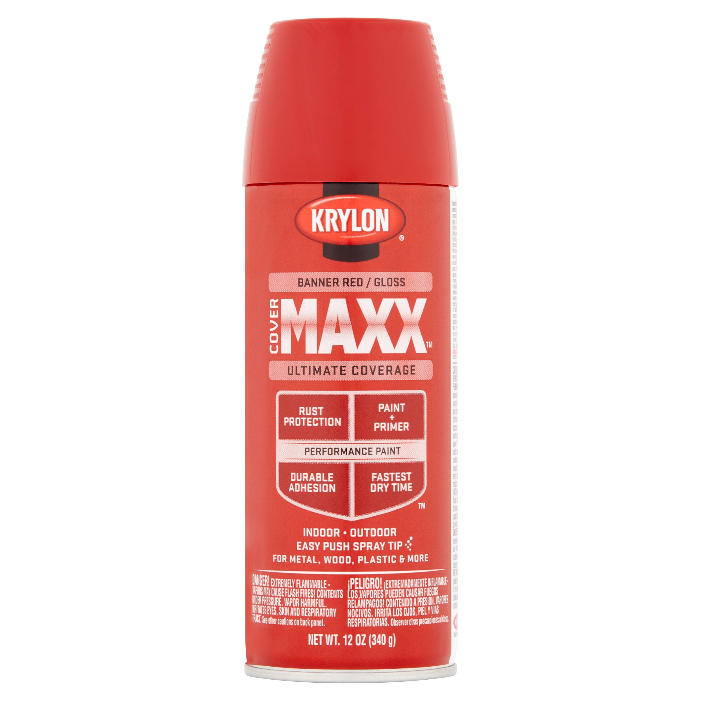 Krylon COVERMAXX Spray Paint, Gloss, Banner Red, 12 oz. - Walmart.com
