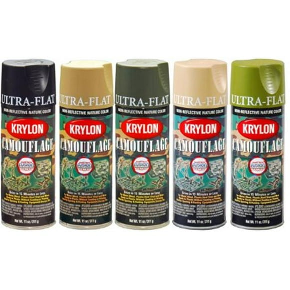 Krylon Camouflage Paint, Ultra Flat, Black, 11 oz.