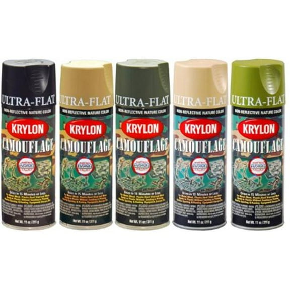 Krylon Camouflage Paint, Ultra Flat, Brown, 11 oz.