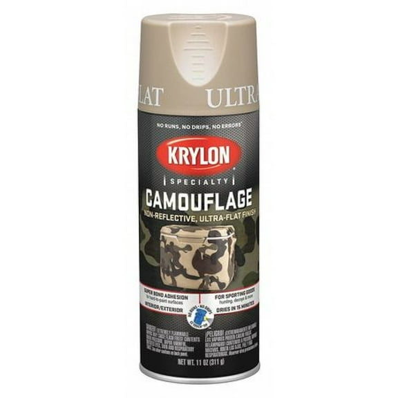 Krylon Camouflage Paint, Ultra Flat, Sand, 11 oz.