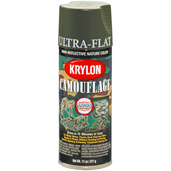 Krylon Camouflage Spray Paint, Ultra Flat, Olive, 11 oz.
