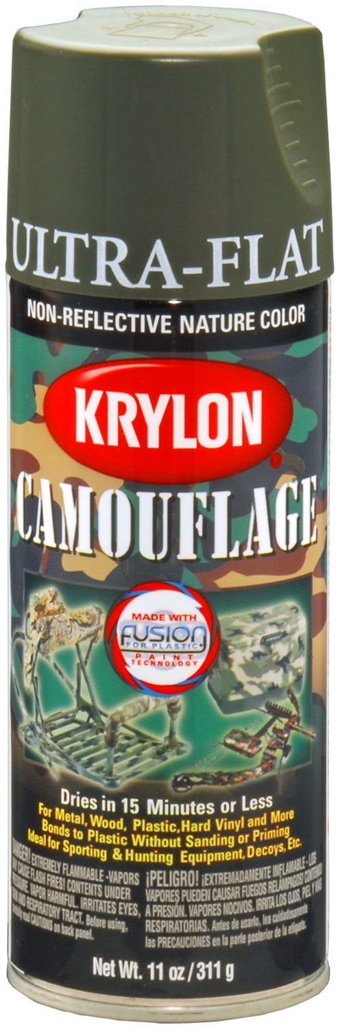 Krylon Camouflage Brown Ultra Flat 11 oz Aerosol Spray Paint Fusion Plastic