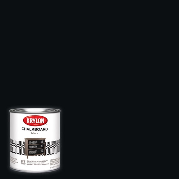 Krylon Chalkboard Paint Brush-On, Black, 1 Quart