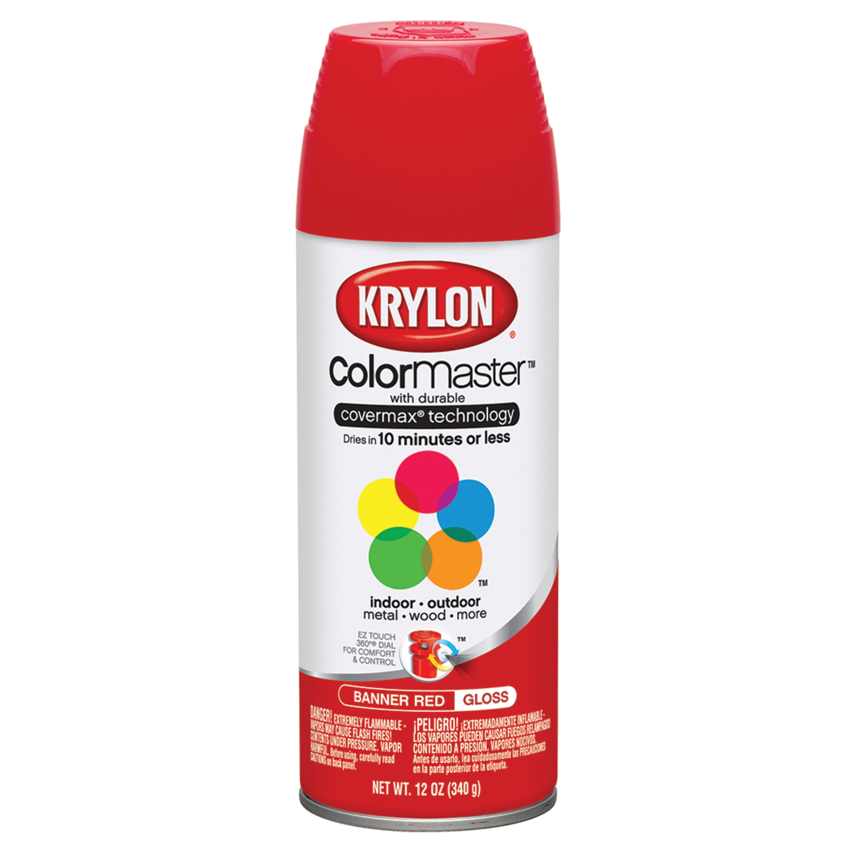 Krylon ColorMaster Paint & Primer, 12 oz., Banner Red