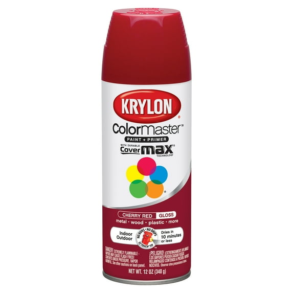 Krylon ColorMaster Paint & Primer Spray Paint, 12 oz., Cherry Red