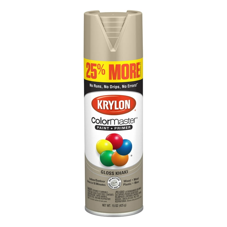Krylon ColorMaster Paint Primer Spray Paint Bonus Gloss Khaki