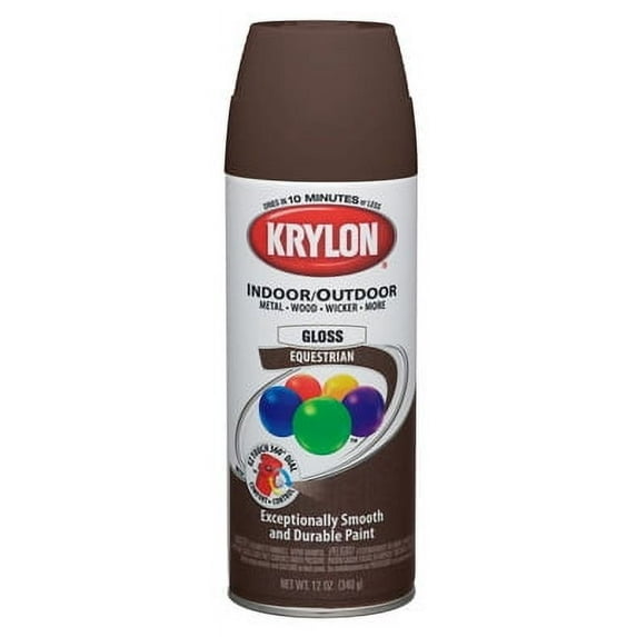 Krylon ColorMaster Spray Paint - Gloss, Fast Drying - 12oz, Brown