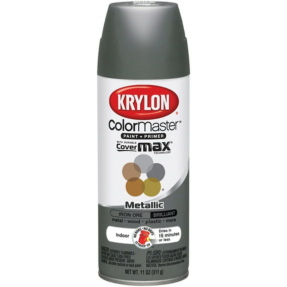 Krylon Colormaster "Iron Ore" Metallic, Indoor/Outdoor Aerosol Paint 12 Ounce