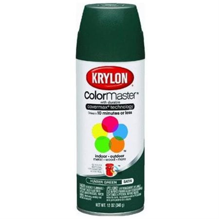 Krylon K05350207 ColorMaster Paint + Primer, Satin, Hunter Green, 12 oz.