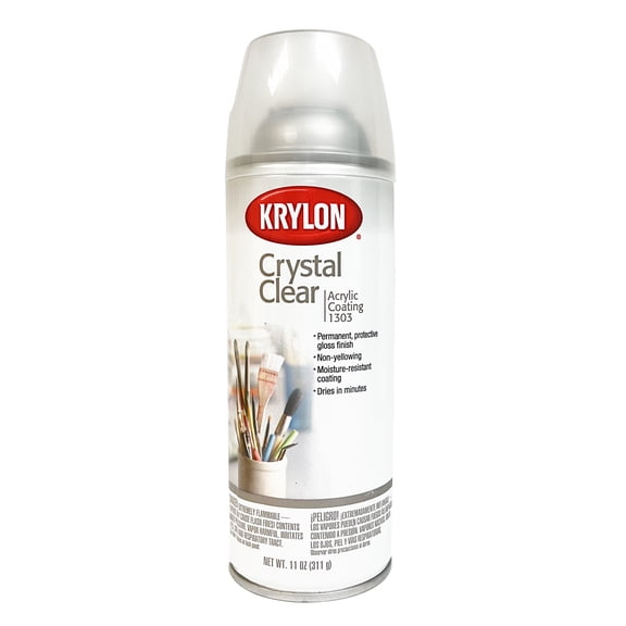 Krylon® Crystal Clear 11oz. Aerosol Spray - Permanent Gloss Surface Protection (Pkg/2)