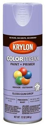 Krylon Diversified Brands K05521007 COLORmaxx Spray Paint + Primer, Gloss Gumdrop, 12-oz. - Quantity 6