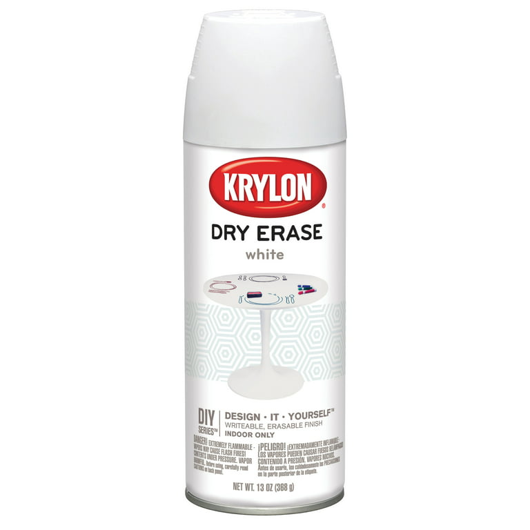 Krylon Dry Erase Spray Paint, 12 oz., White 
