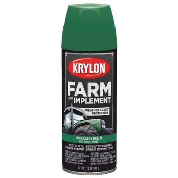 Krylon Farm & Implement Spray Paint, High Gloss, John Deere Green, 12 ounce