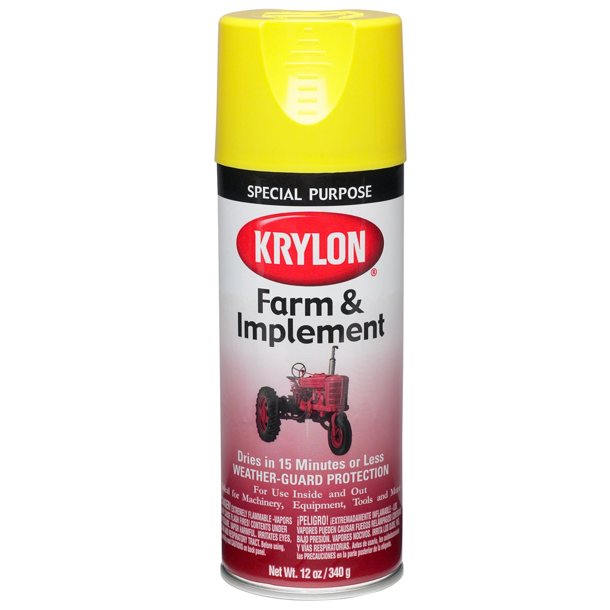 Krylon Farm & Implement Spray Paint, High Gloss, John Deere Yellow, 12