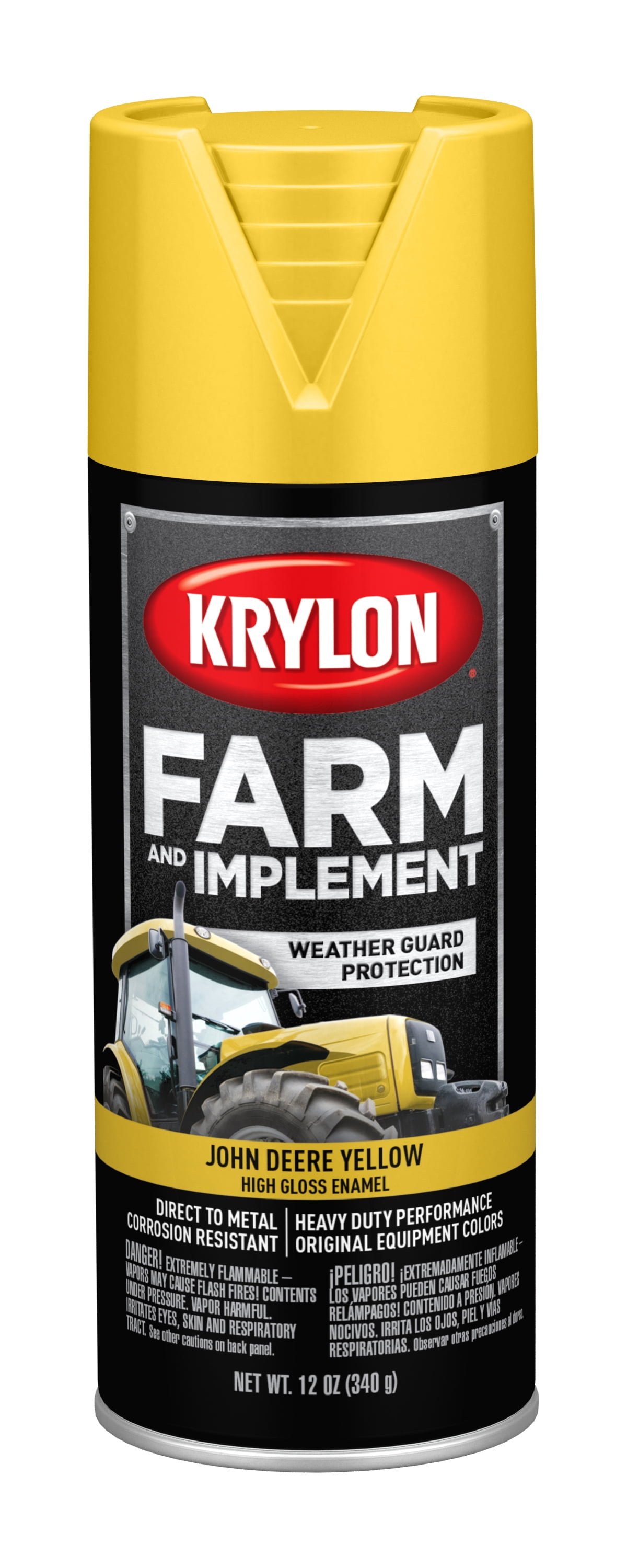 Krylon Farm & Implement Spray Paint, High Gloss, John Deere Yellow, 12