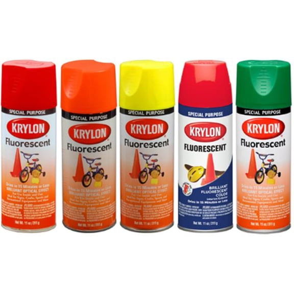 Krylon Fluorescent Paint, Green, 11 oz.